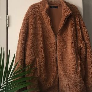 teddy sherpa zip up